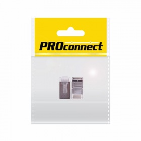 PROCONNECT Разъем сетевой LAN на кабель, штекер 8Р8С (Rj-45), под обжим, в экране, (2шт.) (пакет)  PROconnect