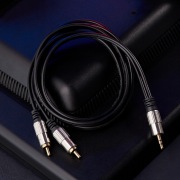 Шнур 3.5 Stereo Plug - 2RCA Plug 3М (GOLD)-металл | Фото 1