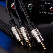 Шнур 3.5 Stereo Plug - 2RCA Plug 3М (GOLD)-металл | Фото 3