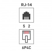 Розетка телефонная внешняя, 1 порт UTP RJ-14 (6P4C), CAT 3 REXANT  | Фото 2