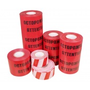 Лента сигнальная «Осторожно кабель» 300 мм х 100 м REXANT, цвет красный/черный | Фото 1