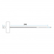 Хомут под маркер нейлоновый 200x2,5мм белый (100 шт/уп) REXANT | Фото 1