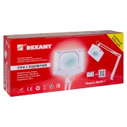 Лупа на струбцине квадратная 3D с подсветкой, 150х180мм, белая REXANT | Фото 3