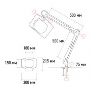 Лупа на струбцине квадратная 3D с подсветкой, 150х180мм, белая REXANT | Фото 5