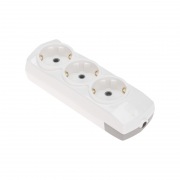 Колодка PREMIUM 3 гнезда, с/з, белый REXANT | Фото 1