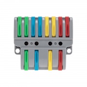 Клемма СМК 4х2 проходная разветвительная 4 полюса, с монтажной площадкой (1 ввод, 2 вывода на полюс) (20 шт/уп) REXANT | Фото 1