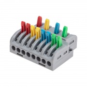 Клемма СМК 4х2 проходная разветвительная 4 полюса, с монтажной площадкой (1 ввод, 2 вывода на полюс) (20 шт/уп) REXANT | Фото 4