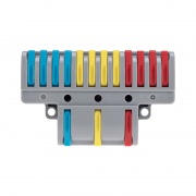 Клемма СМК 3х4 проходная разветвительная 3 полюса, с монтажной площадкой (1 ввод, 4 вывода на полюс) (10 шт/уп) REXANT | Фото 1