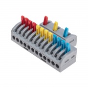 Клемма СМК 3х4 проходная разветвительная 3 полюса, с монтажной площадкой (1 ввод, 4 вывода на полюс) (10 шт/уп) REXANT | Фото 4