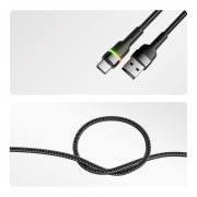 Кабель USB-A – Type-C, 3А, 18Вт, 1м, в черной нейлоновой оплетке, с LED подсветкой REXANT | Фото 2