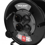 Удлинитель силовой КГ на катушке 4 гнезда, с/з, 30м, 3х1,5мм², IP44 c защитными крышками, металлическая катушка REXANT | Фото 4