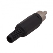 Разъем штекер RCA чёрный пайка REXANT | Фото 1