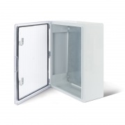 Корпус пластиковый ЩМПп с прозрачной дверцей и монтажной панелью 350х250х150мм, ABS, УХЛ1, IP65 REXANT | Фото 1