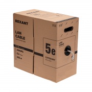 Кабель витая пара F/UTP, CAT 5e, PVC нг(А)-LS, 4х2х0,52мм, 4PR, 24AWG, INDOOR, SOLID, серый, 305м, РФ REXANT | Фото 4