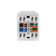 Модуль Keystone Jack RJ-45 CAT 6 неэкранированный 110 IDC тип 180 градусов, с пылезащитной шторкой, белый REXANT | Фото 5