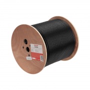 Кабель витая пара F/UTP, CAT 6, PE, 4PR, 23AWG, внешний, однопроволочный, черный, 305м REXANT | Фото 1