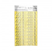 Наклейка знак электробезопасности «220 В» 15х50мм (с хедером, 20 шт. на листе) REXANT | Фото 2