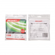 Лента светодиодная 24В, COB 8Вт/м, 320 LED/м, зеленый, 8мм, 5м, IP20 REXANT | Фото 3