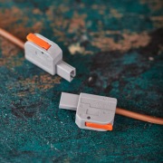 Клемма СМК 222-421R проходная разъемная 1 полюс серая 0,2-2,5/4мм² (блистер 5 шт/уп) REXANT | Фото 5