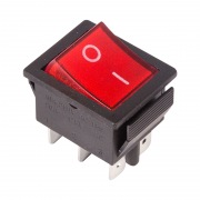 Выключатель клавишный 250V 15А (6с) ON-ON красный  с подсветкой (RWB-506, SC-767)  REXANT (в упак. 1шт.) | Фото 1