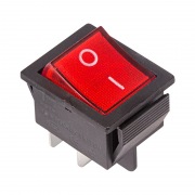 Выключатель клавишный 250V 16А (4с) ON-OFF красный  с подсветкой (RWB-502, SC-767, IRS-201-1)  REXANT (в упак. 1шт.) | Фото 1