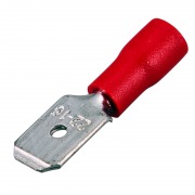 КЛЕММА ПЛОСКАЯ изолированная штекер - 6.3мм 0.5-1.5мм² (РПи-п 1.5-(6.3) / MDD1.25-250) красный  REXANT (в упак. 10шт.) | Фото 3