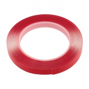 Двухсторонний скотч прозрачный 100 % акрил, защитная пленка красного цвета 12 мм, 5 м REXANT | Фото 1
