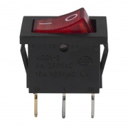 Выключатель клавишный 24V 15А (3с) ON-OFF красный с подсветкой  Mini  REXANT | Фото 1