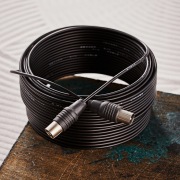 ВЧ кабель ТВ штекер - ТВ штекер, длина 15 метров, черный  REXANT | Фото 1