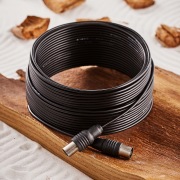 ВЧ кабель ТВ штекер - ТВ штекер, длина 25 метров, черный  REXANT | Фото 1