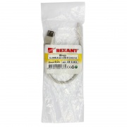 Кабель micro USB (male) штекер - USB-A (female) гнездо, длина 0,2 метра, белый (PE пакет)  REXANT | Фото 2