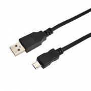 Кабель micro USB (male) штекер - USB-A (male) штекер, длина 3 метра, черный (PE пакет)  REXANT | Фото 1