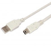Кабель mini USB (male) штекер - USB-A (male) штекер, длина 0,2 метра, белый (PE пакет)  REXANT | Фото 1