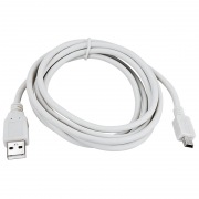 Кабель mini USB (male) штекер - USB-A (male) штекер, длина 3 метра, белый (PE пакет)  REXANT | Фото 2