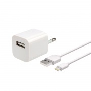 Сетевое зарядное устройство «Квадрат» USB (СЗУ) (1000 mA) белое REXANT | Фото 1