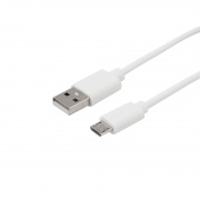 USB кабель microUSB длинный штекер 1 м белый REXANT | Фото 3