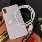 USB кабель для iPhone 5/6/7 моделей original copy 1:1 белый REXANT | Фото 1
