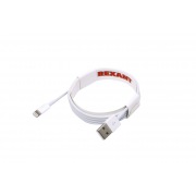 USB кабель для iPhone 5/6/7 моделей ОРИГИНАЛ (чип MFI) 1 м белый REXANT | Фото 2
