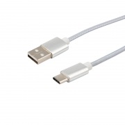 Шнур USB 3.1 type C (male)-USB 2.0 (male) в тканевой оплетке 1 м черный REXANT | Фото 3