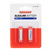 Алкалиновая батарейка AAA/LR03 "REXANT"1,5 V   2 шт блистер | Фото 1