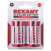 Алкалиновая  батарейка D/LR20   "REXANT"   1,5 V     2 шт блистер | Фото 2
