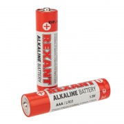 Алкалиновая батарейка AAA/LR03 "REXANT"1,5 V 4 шт блистер | Фото 2