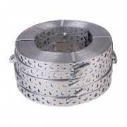 Лента полоса монтажная оцинкованная, перфорированная прямая REXANT, 20х0,70 мм, рулон 25 м | Фото 1