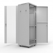 19" Напольный шкаф Rexant серии Standart 22U 600х600 мм, передняя дверь стекло, задняя дверь металл, RAL 7035 (состоит из 2 частей) | Фото 1