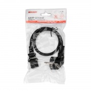 Шнур сетевой, евровилка угловая - евроразъем С13, кабель 3x1,5 мм², длина 0,5 метра, черный (PVC пакет) REXANT | Фото 1