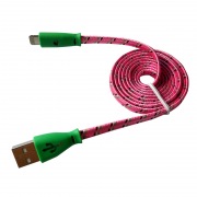 USB-Lightning кабель для iPhone/nylon/flat/pink/1m/REXANT/светящиеся разъемы | Фото 1