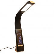Светильник настольный REXANT Cesar LED с поворотом излучающей поверхности на 360°, 4000 К, часы, термометр, будильник, календарь, цвет черный | Фото 8