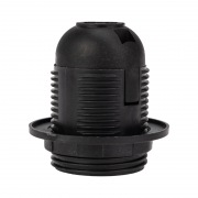 Патрон пластиковый термостойкий подвесной с кольцом Е27, черный REXANT | Фото 1