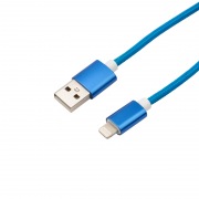 Кабель REXANT USB-Lightning 1 м, синяя нейлоновая оплетка | Фото 2