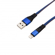 Кабель REXANT USB-Lightning 2.4 A, 1 м, синяя нейлоновая оплетка | Фото 2